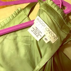 Sexy green silk party dress